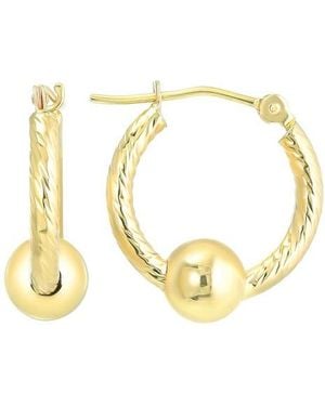 CANDELA JEWELRY 14K Bead Hoop Earrings - Metallic