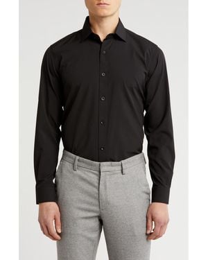 Tom Baine Comfort 4-Way Stretch Winkle Free Performance Dress Shirt - Black