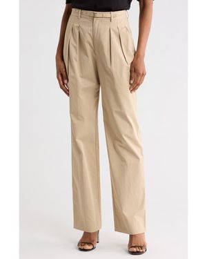 FRAME Pleated Wide Leg Pants - Natural