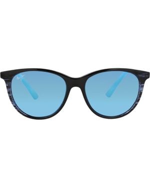 Maui Jim 52Mm Polarized Round Sunglasses - Blue