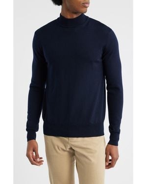 Aurélien Cashwool Mock Neck Sweater - Blue