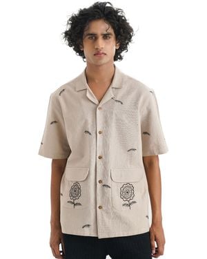 Notre Âme Le Jardin Kantha Tournesol Shirt - Natural