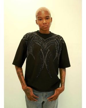 Stevie Crowne Embroidery Harness Tee - Black