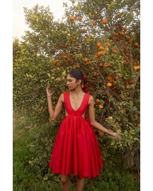 SZABO SIHAG Taffeta Red Dress - Green