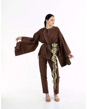 7/11 Seven Eleven Brown Denim Kimono