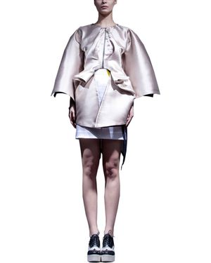 John Zucca Elastic Pencil Skirt With Painting Belt Loop - White