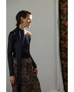 Julia Allert Brand Mid-calf Skirt With Shimmer - Gray