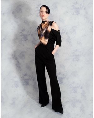 Riona Treacy Silk Tie Dye Scarf - Gray