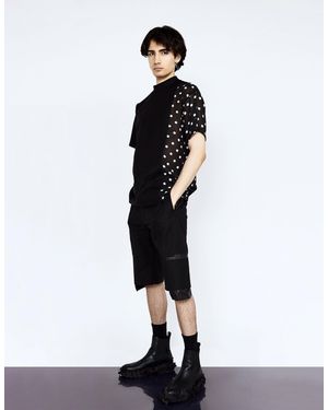 Vidi Blak B&w Polka Dot Panel Top - White