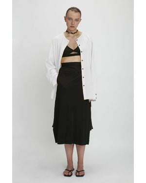 YIBRI Crewneck Button Up Shirt - White