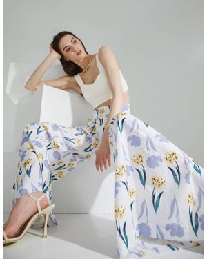 IPANTS Floral Linen Palazzo - Metallic