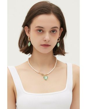 Classicharms Lime Green Heart Dangle Earrings - Natural