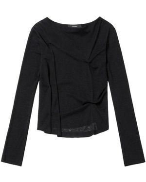 KIMZISU Dozi - Draped Jersey Top - Black