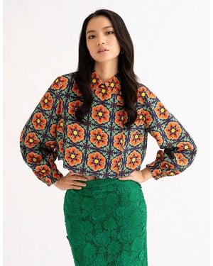 Emma Wallace Chen Blouse - Green