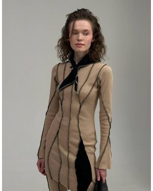 7/11 Seven Eleven Inside Out Beige Cotton Dress - Brown