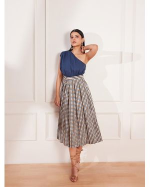 tara and i Printed One Shoulder Midi - Natural