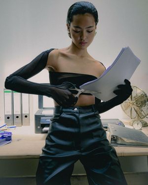 Úchè X Glove Cropped Top - Metallic