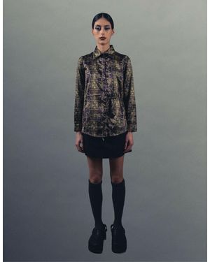 John Zucca Silk String Shirt - Gray