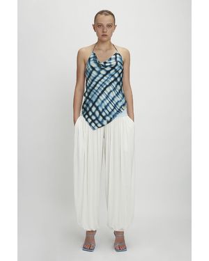 YIBRI Printed Bias-cut Top - Blue