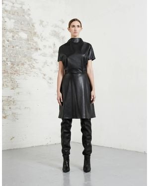 Riona Treacy Vegan Leather Kimono Dress - White