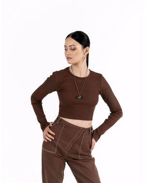 7/11 Seven Eleven Chocolate-colored Open-back Top - Brown