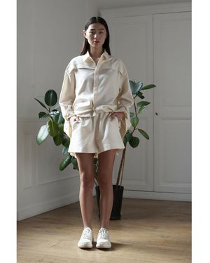 WHITE CANVAS Floral Jacquard Short Shorts - Gray