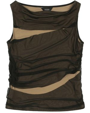 KIMZISU Mesh Layered Sleeveless - Green