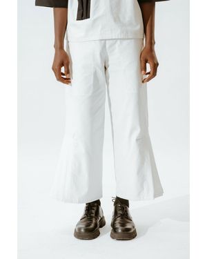 O.22. Pants With Pleated Sides - White