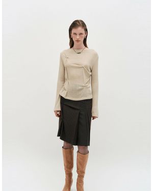 KIMZISU Dozi - Draped Jersey Top - Natural