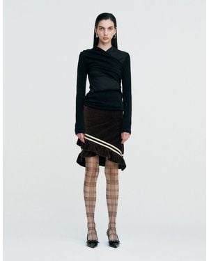 KIMZISU Layered Knit Top - Black