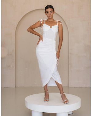 7/11 Seven Eleven Ruched Midi Dress - Natural