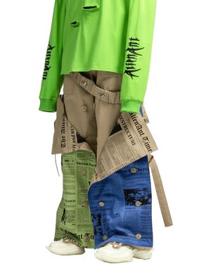 ALIENANT Flip Newspaper Cargo Pants - Green