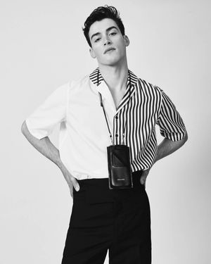 Mercader e-tail Striped Colour-block Oversize Shirt - Gray