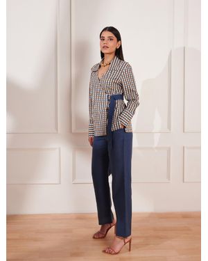 tara and i Printed Wrap Shirt - Natural