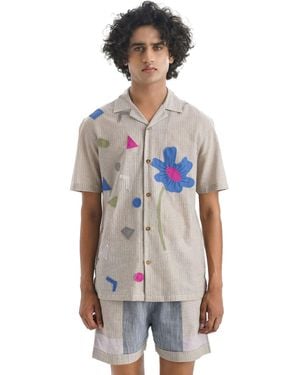 Notre Âme Le Bonbon Fawn Stripe Shirt - White