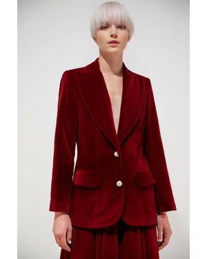 Nevro Blazer Burgundy Velvet Nobility - Red