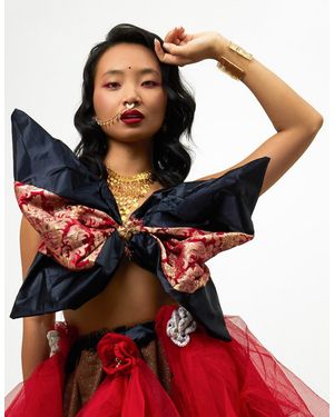 Miro Misljen Built-in Bra Bow Top - Red