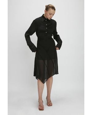 YIBRI Sheer Slim Fit Shirt - Black