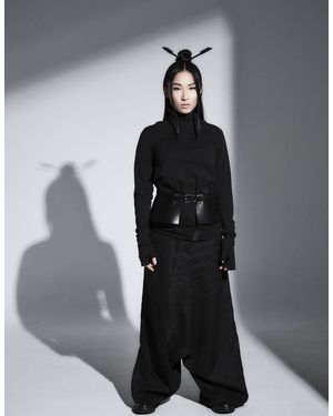 Hay Peplum Leather Corset Belt Samara - Gray