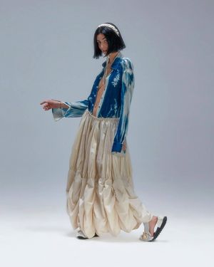 EVADE HOUSE 003-37 Curtain Skirt - Blue