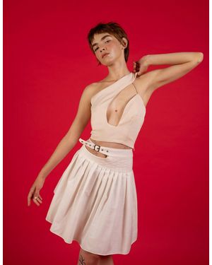 BYVARGA Daisy Pleated Skirt - Red