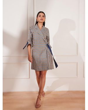 tara and i Printed Jacket Dress - Natural