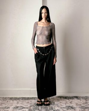 Maison de H Lace Blossom Knit Top - Multicolor
