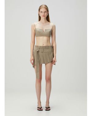 Pcfg Linen Blend Super Mini Skirt - Moon Rock - Natural