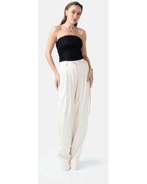 Kargede Mycel Knit Tube Top - White