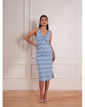 tara and i Denim Printed Midi - Multicolor