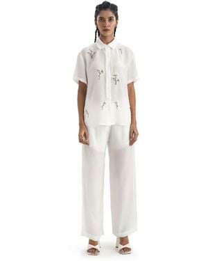 Notre Âme Le Sureau Embroidered Co-ords - White