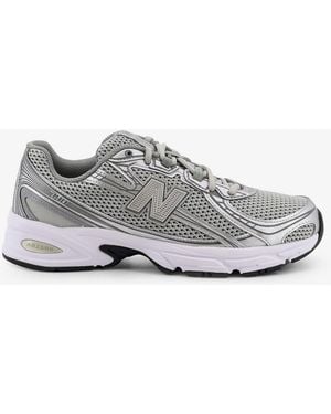 New Balance 740 Mesh Trainers With Iconic Contrasting Side Logo - Grey