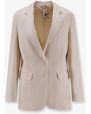 Semicouture Single-Breasted Viscose Blazer - Natural