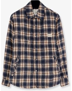 DUNST Madras Pattern Flannel Jacket - Blue